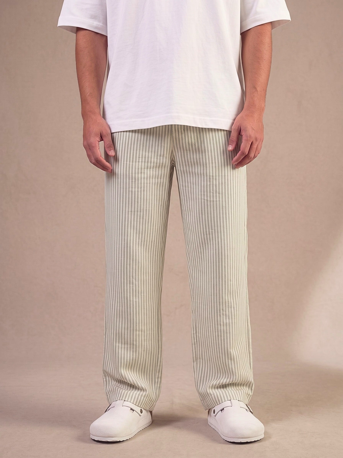 FORM 0012 / STRIPED LINEN TROUSERS