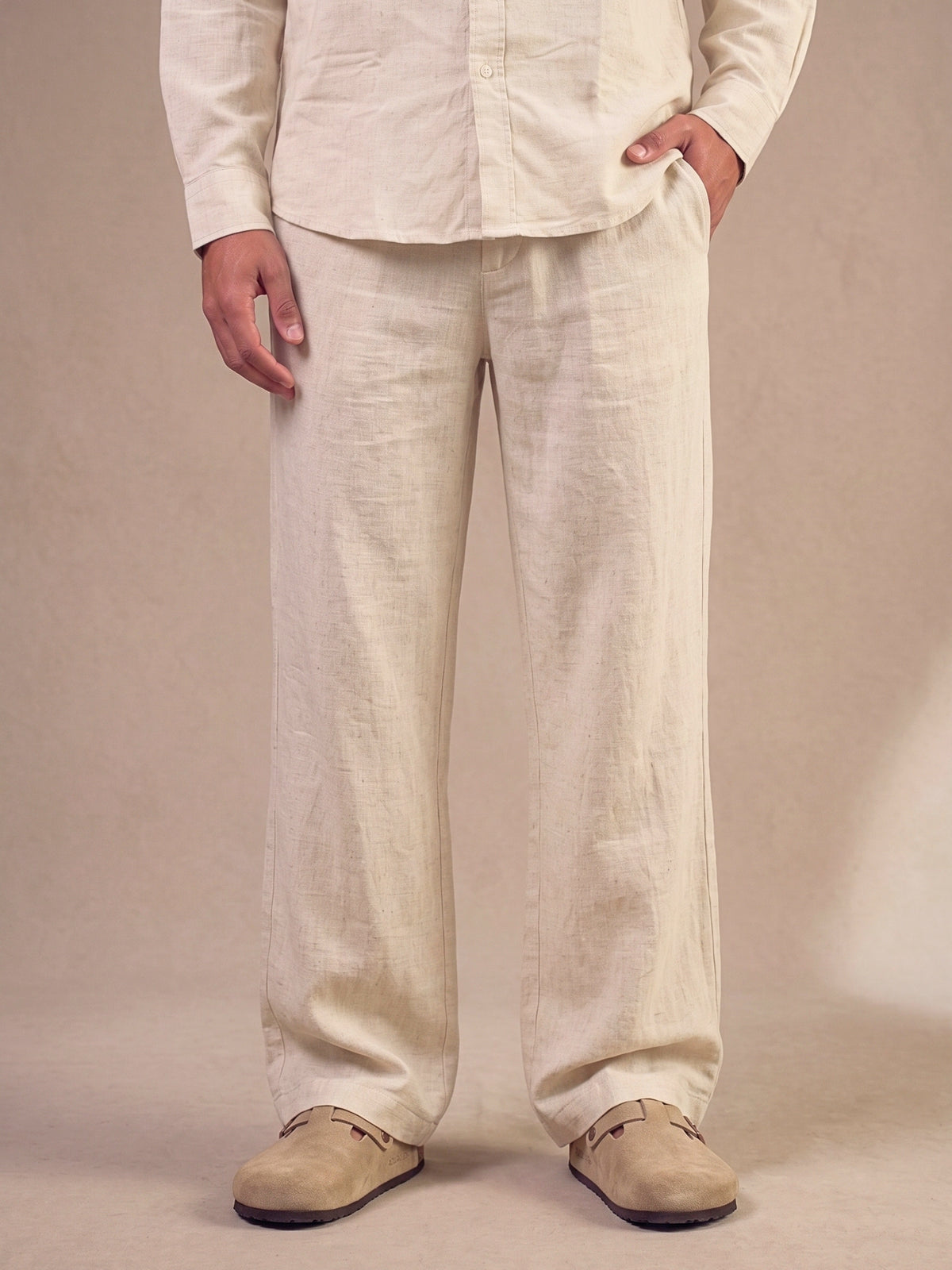 FORM 0010 / NATURAL LINEN TROUSERS