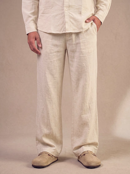 FORM 0010 / NATURAL LINEN TROUSERS