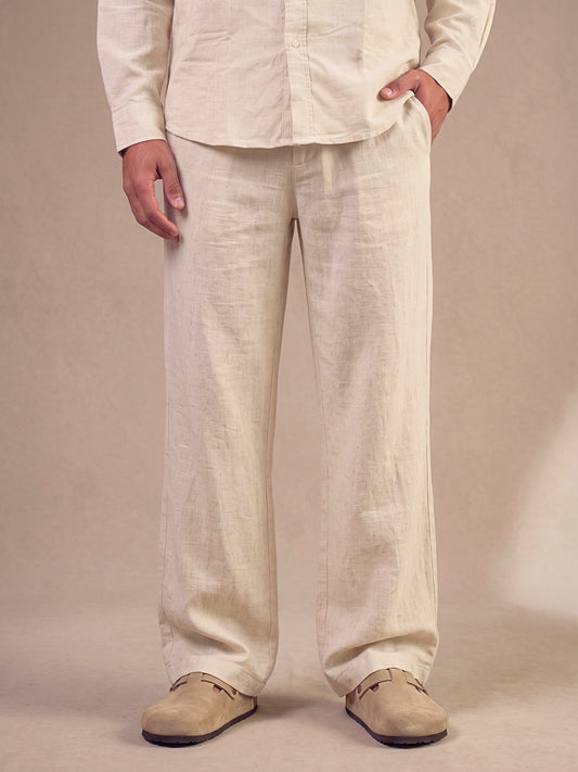 FORM 0010 / NATURAL LINEN TROUSERS