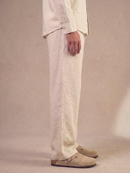 FORM 0010 / NATURAL LINEN TROUSERS